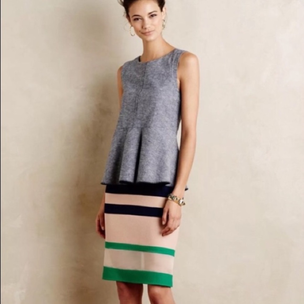 NWT Anthropologie Harlan Parfait Striped Skirt